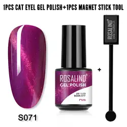 ROSALIND Crystal Cat Eye Nail Gel Polish With Magnet Semi-Permanent Varnish Hybrid Magnetic Nail Art Base Top Coat UV Nail Gel