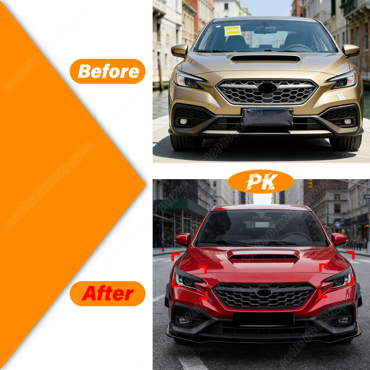 For Subaru WRX VB 2022 2023 2024 Headlight Eyebrow Eyelid Trim Cover Pre-applied 3M Adhesive Sport Decor Mask Car Accessories