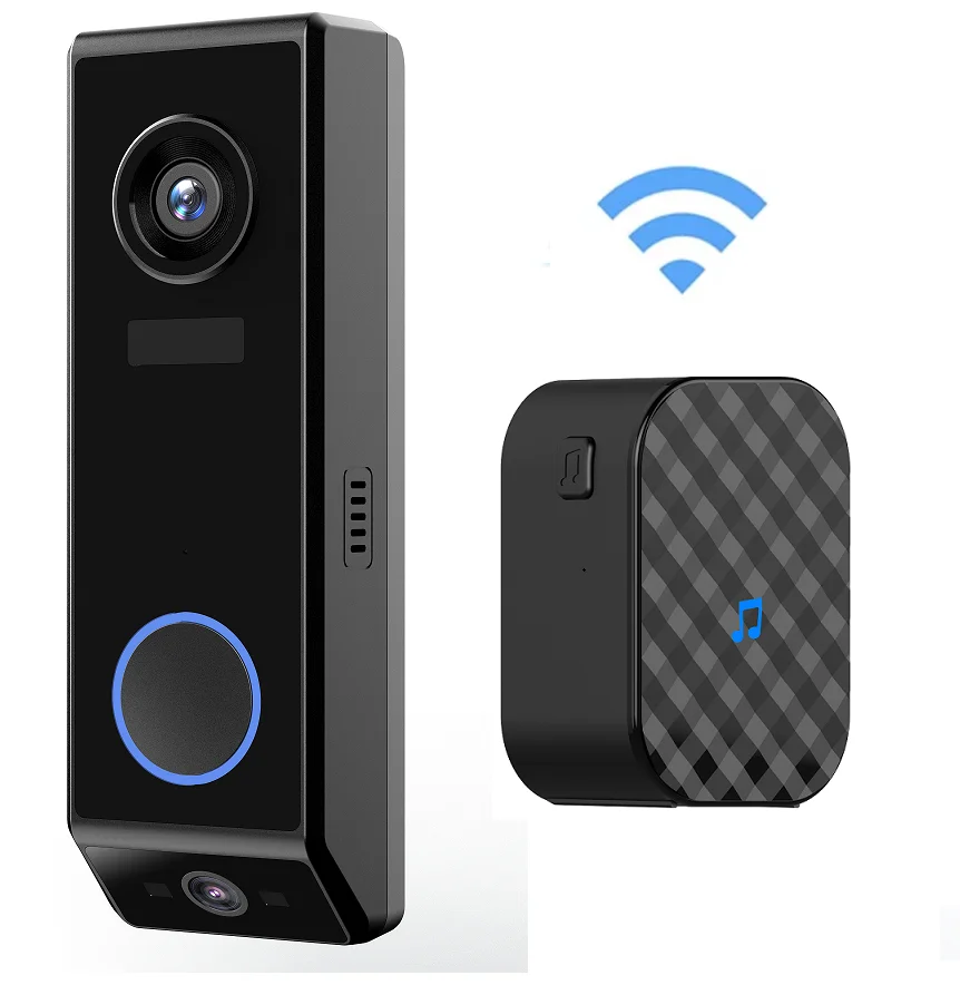 Timbre inteligente resistente al agua con cámara Dual de 5MP, videoportero de red, Audio bidireccional, batería Wifi, anillo de seguridad recargable
