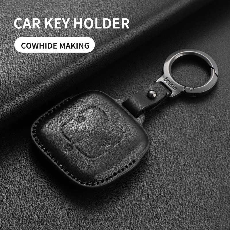 

For the first layer cowhide car remote key cover, suitable for Jike 001 007 009 ZEEKR X NFC truck key buckle accessories