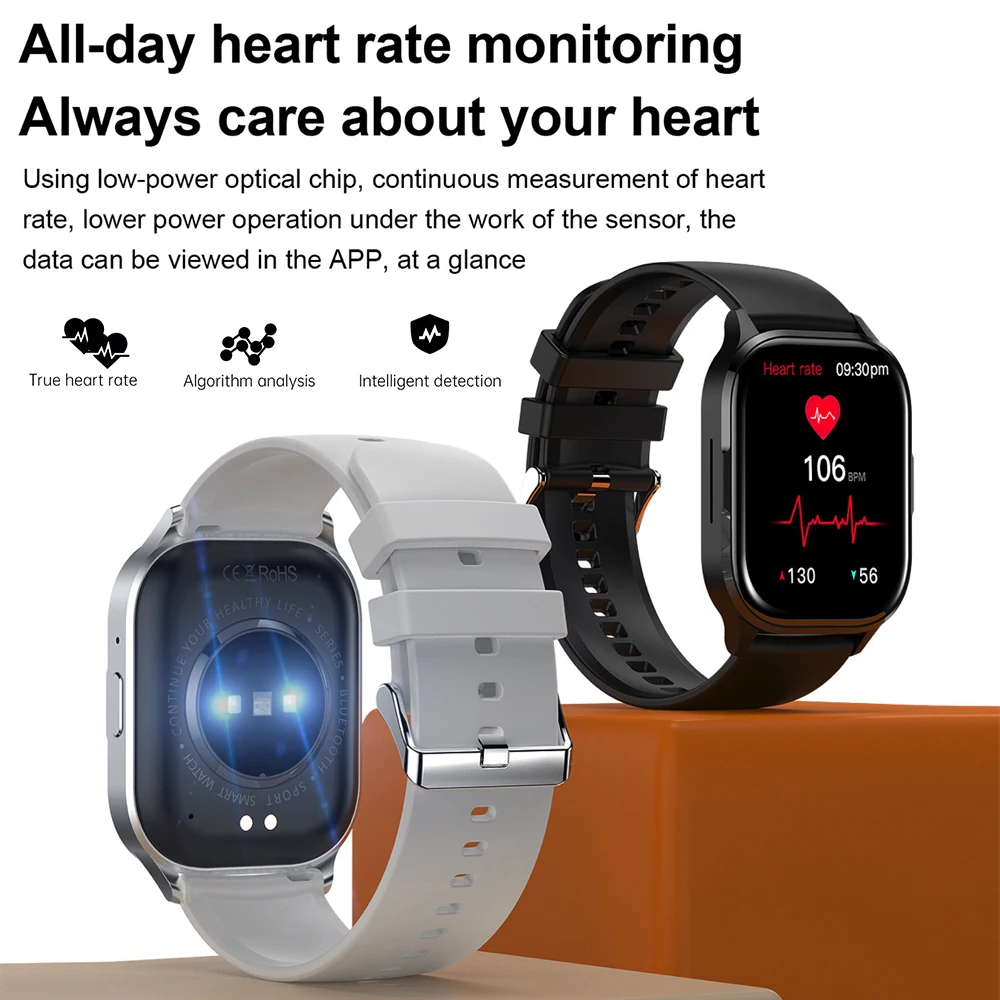 AMOLED 2.01 "ผู้ชายผู้หญิงฟันสีฟ้า Call กีฬาฟิตเนสสมาร์ทนาฬิกา Heart Rate กันน้ํา Voice Assistant นาฬิกา NFC Smartwatches