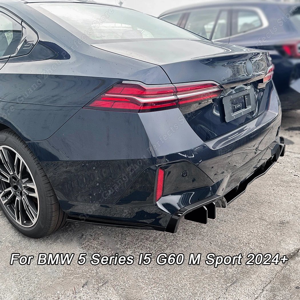 Rear Bumper Diffuser For BMW 5 Series G60 Sedan & i5 eDrive 40 M Sport Spoiler Lip Splitter 2024+ Body Guard Kit Accessories