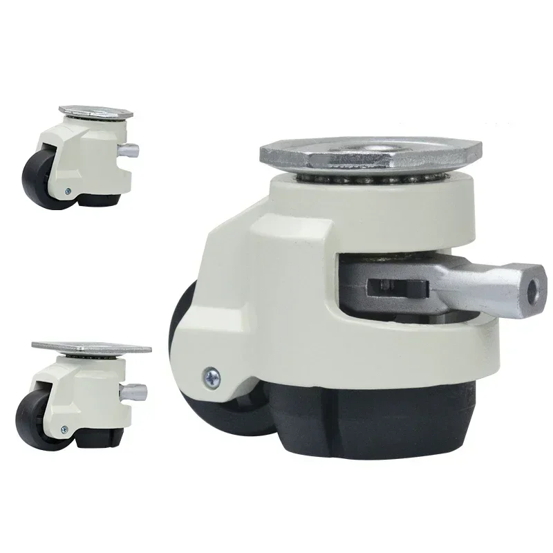 6pcs Handle Style GD-100S LOAD 750KG Level Adjustment Wheel CastersFlat Support  Lndustrial Hand Shank Casters