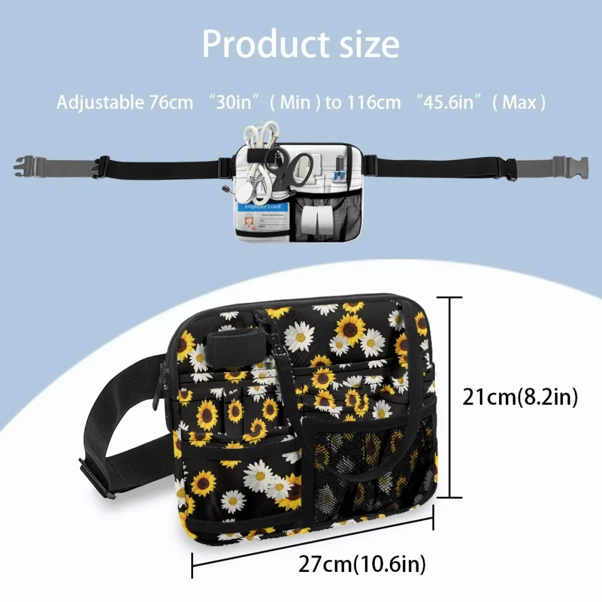 Sunflower Daisy Designer Nursing Belt Organizer Multiple Pocket Emergency Supplies Women Waist Bags Durable Fanny Pack Tool Bag