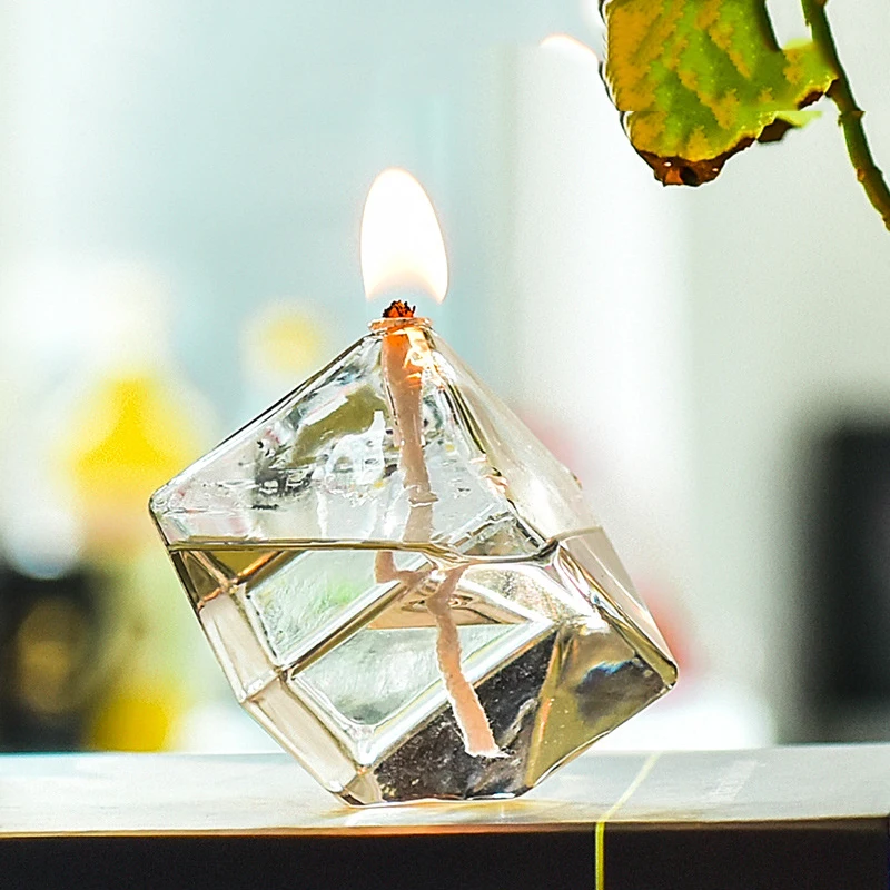 Refillable Liquid Petite Cone Oil lamp - Sturdy Borosillicate Glass Oil Candle (Cone)