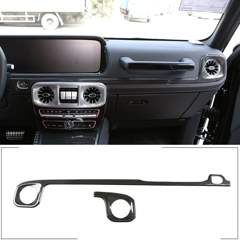 

Center Console Dashboard Trim Strips For Mercedes-Benz G-Class W463 2019-2021 Car AC Air Outlet Cover Trims Carbon Fiber Style