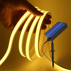 Solar COB LED Strip Light 320LED/m DC 24V Flexible Lights 11x6mm Waterproof Warm Natural White 0.5m 1m 2m 5m Garden Decoration