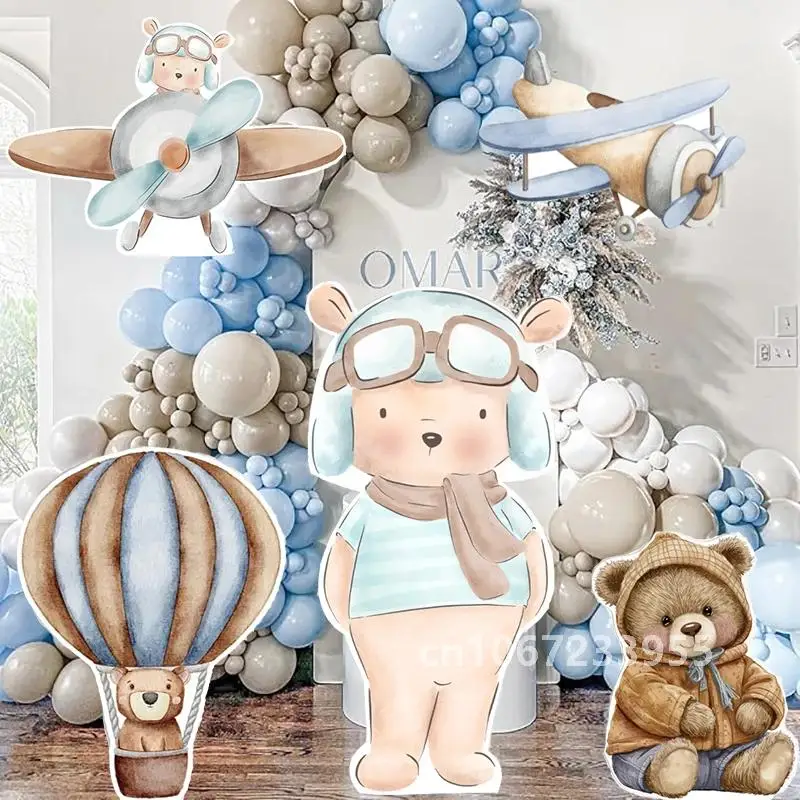 30/60/90cm Cute Bear Foam Board Pilot Bear KT Board Cutouts Birthday Party DIY Decor for Baby Shower Party Background Supplies