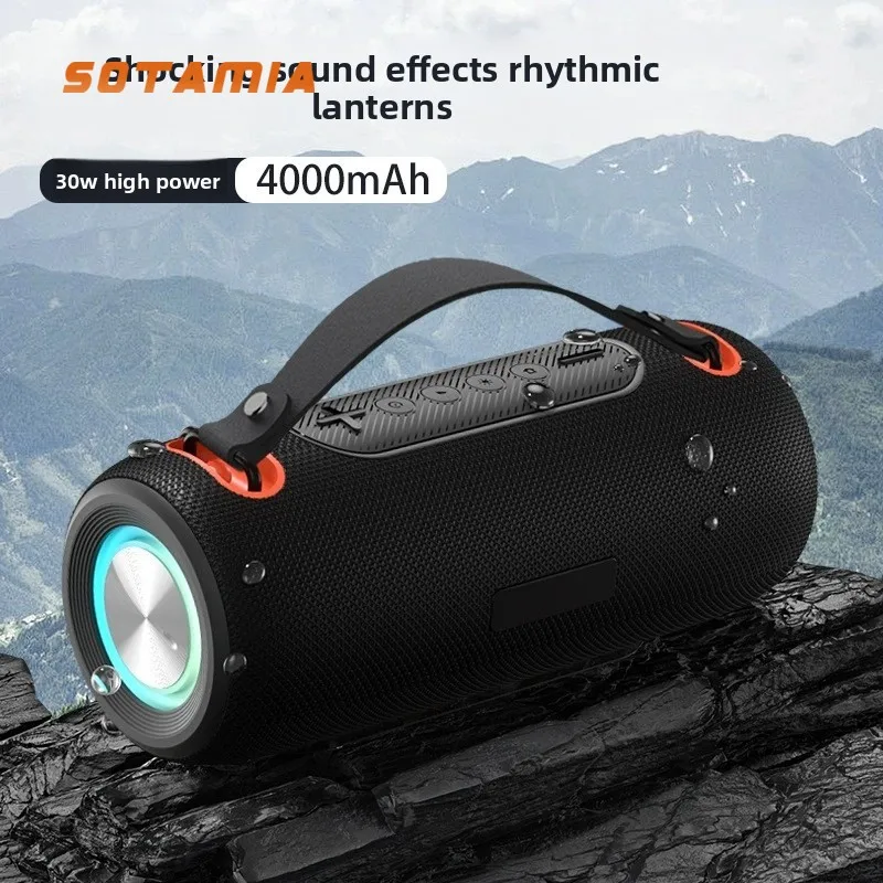 SOTAMIA 1 шт., уличный портативный Bluetooth-динамик, 30 Вт, высокая громкость и высокое качество, IPX6, водонепроницаемый ритм-фонарь, динамик