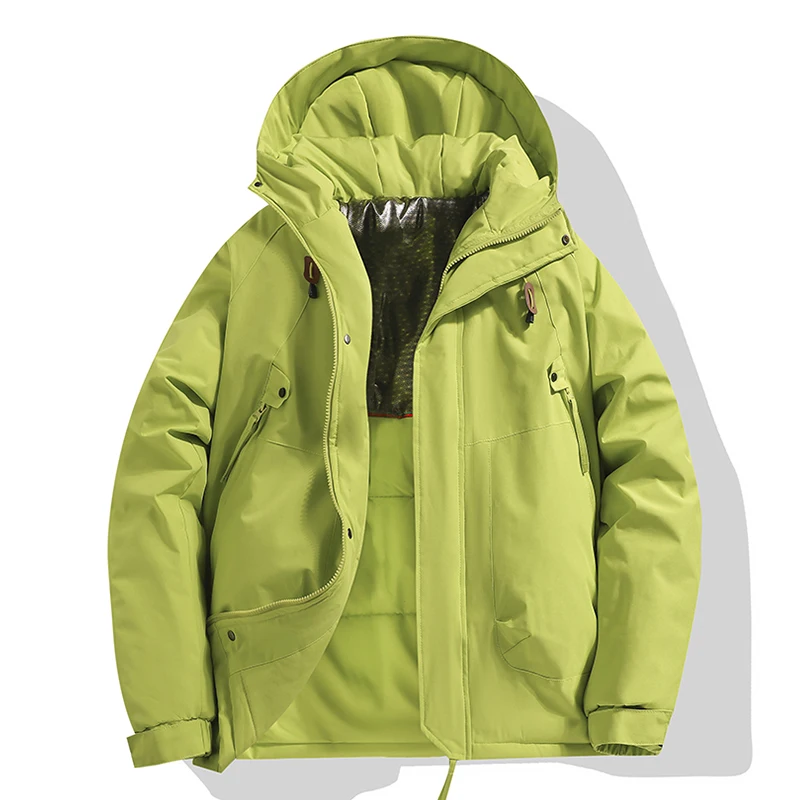 

Men's Winter Jackets Fashion Casual Thickened Graphene Warm Cotton Padded Coats for Both Unisex Outdoor Windproof Hooded Parka