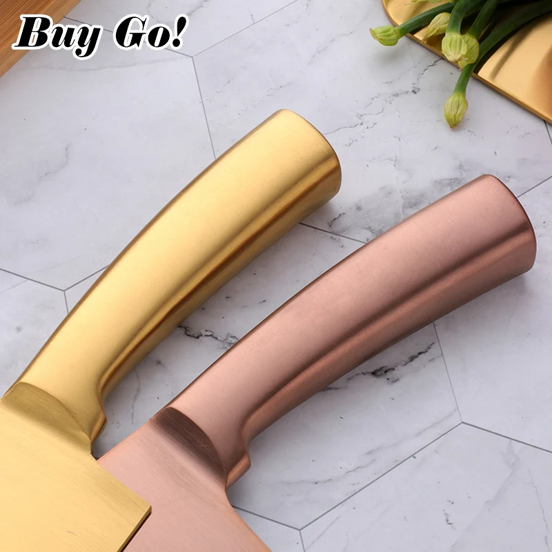 1/2PCS 6.3 Inch Kitchen Knives Stainless Steel Chef Knife Rainbow Fruit Vegetable Chopping Knife Kitchen Utensil Cooking Cleaver