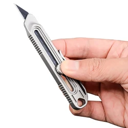 Titanium Alloy Small Hobby Knife 30 ° Sharp Angle Handmade DIY Leather Cutting Knife With 10Pcs Spare Blades Leathercraft Tools