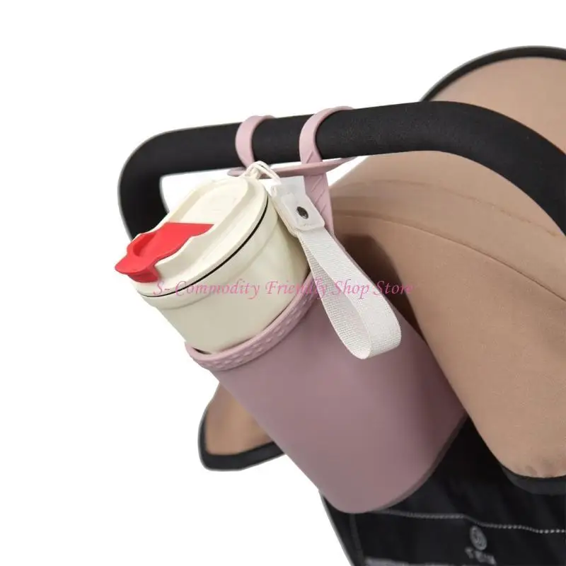 85AE Mehrzweck-Getränkeflaschenhalter aus Silikon, Becherhalterung, integrierte Entwässerungslöcher für Kinderwagen, Rollstühle – Detail 9