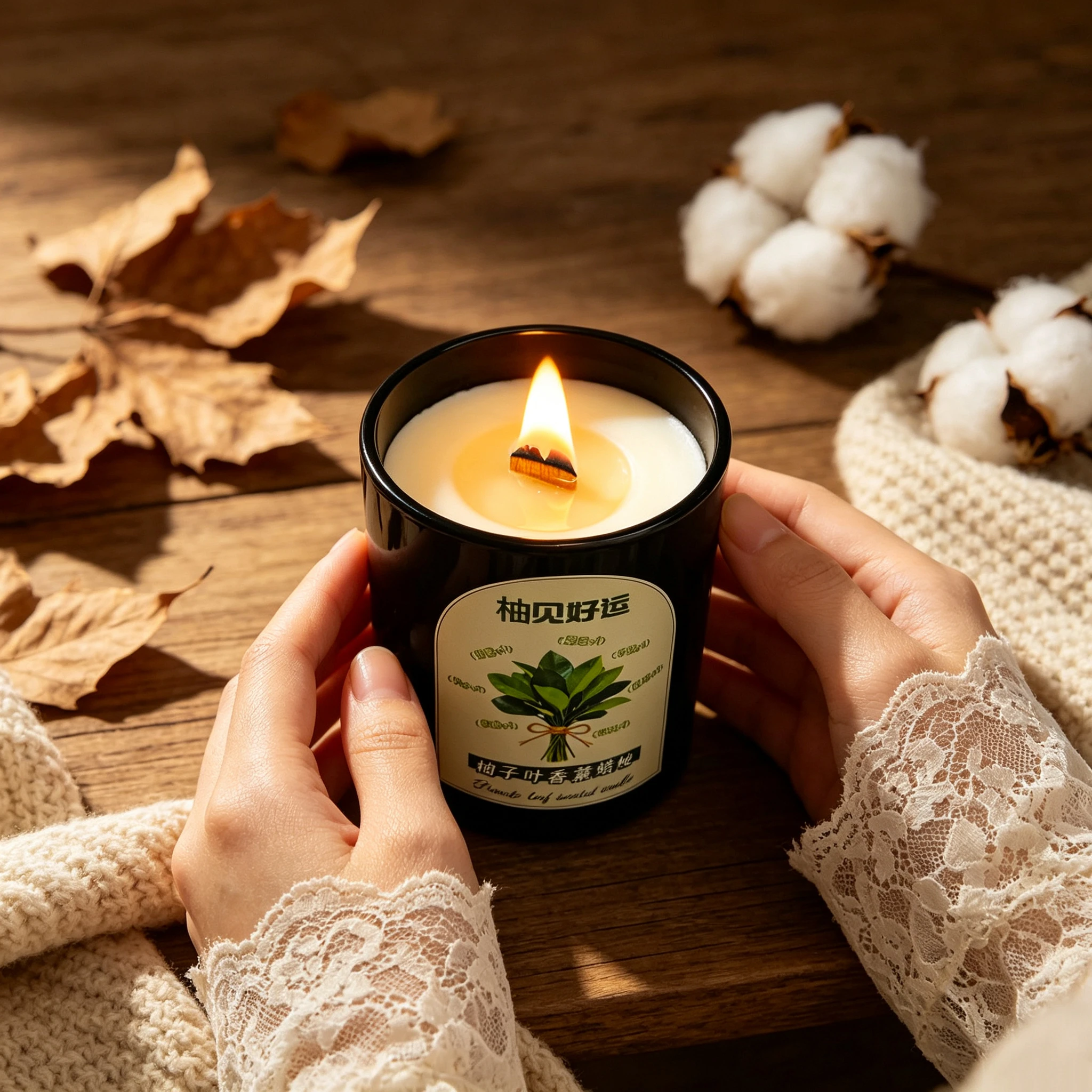 Yuzu leaf good luck aromatherapy candle essential oil fragrance lasting fragrance purification removal bad luck transportation d