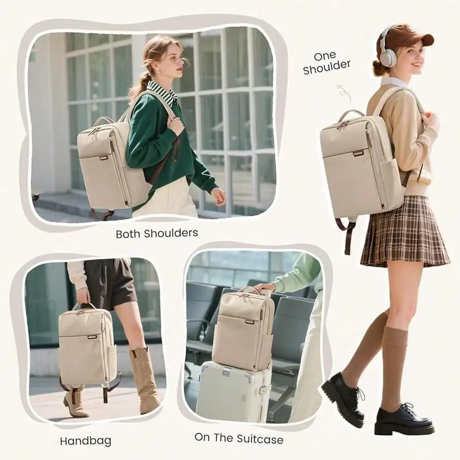 

Waterproof Laptop Backpack For Women 14 Inch Computer Bag Casual Travel Daypack With Multiple Carrying Options