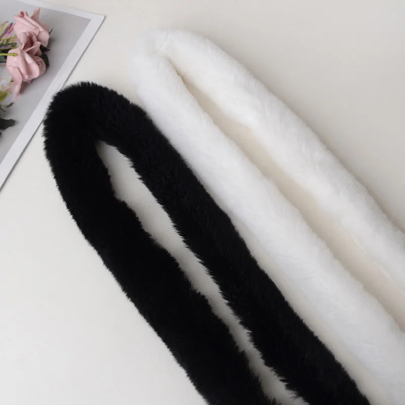 5M Thickened Artificial Rabbit Fur Trim Clothes Accessory Faux Fur Strips For Sweater Coat Hood Hat DIY Fluffy Garment Materials