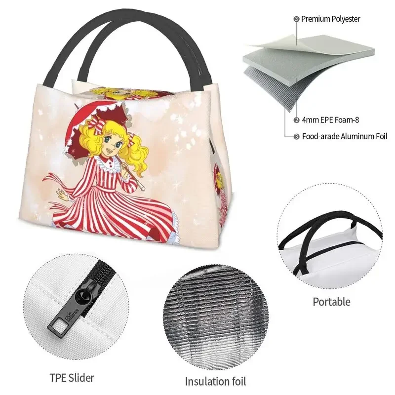 Przenośne pudełka na drugie śniadanie dla kobiet Japan Anime Manga Cooler Thermal Food Insulated Lunch Bag Travel Work Pinic Container