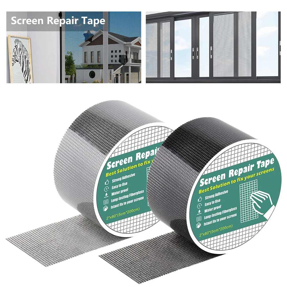 Window Screen Repair Tape Repair Broken Hole Screen Window Net Anti-mosquito Mesh Door Mosquito Netting Self Adhesive Repair Kit