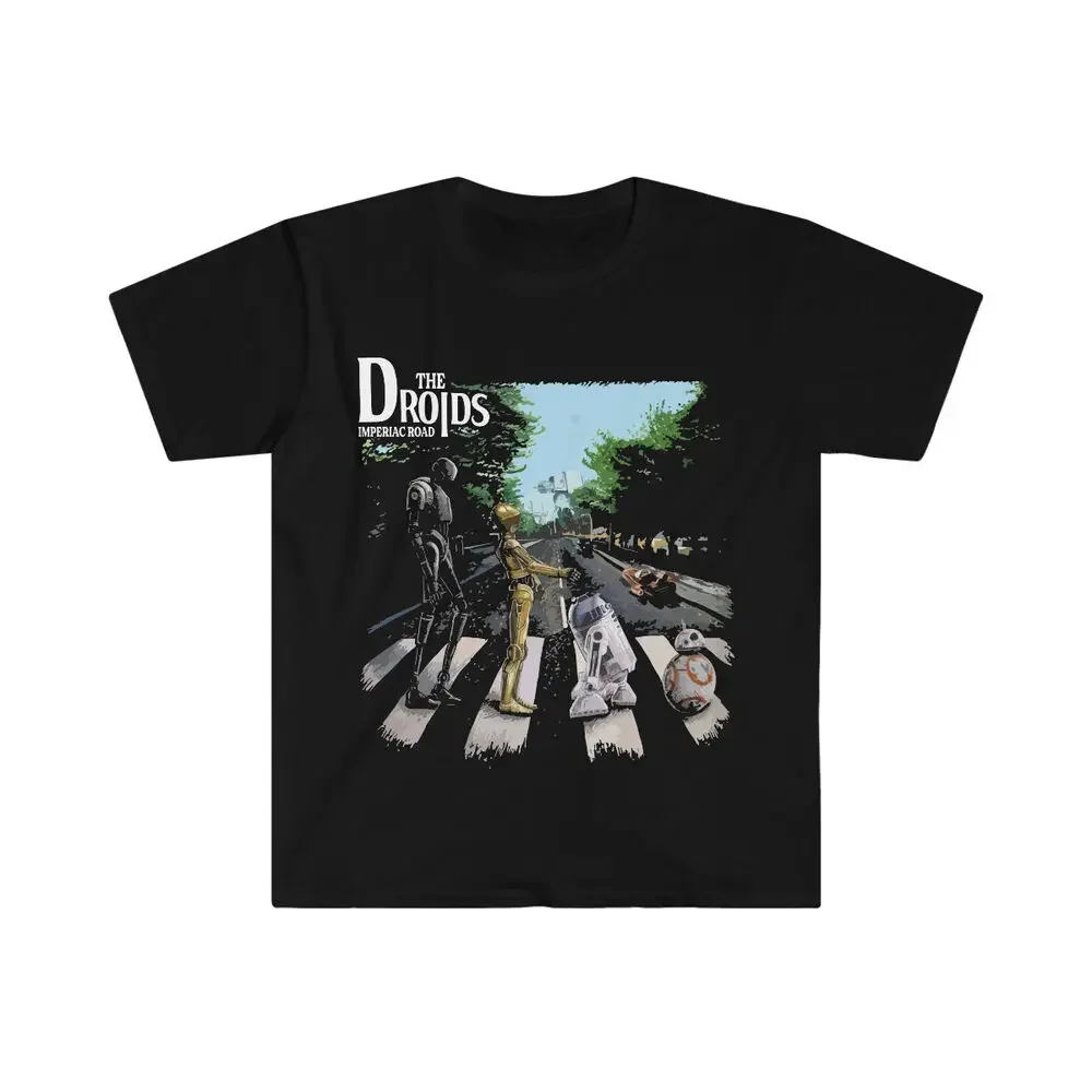 The Droids Abbey Road T Shirt  C-3PO R2-D2  Bones Gift Tee   High Quality 100%Cotton Short Sleeve