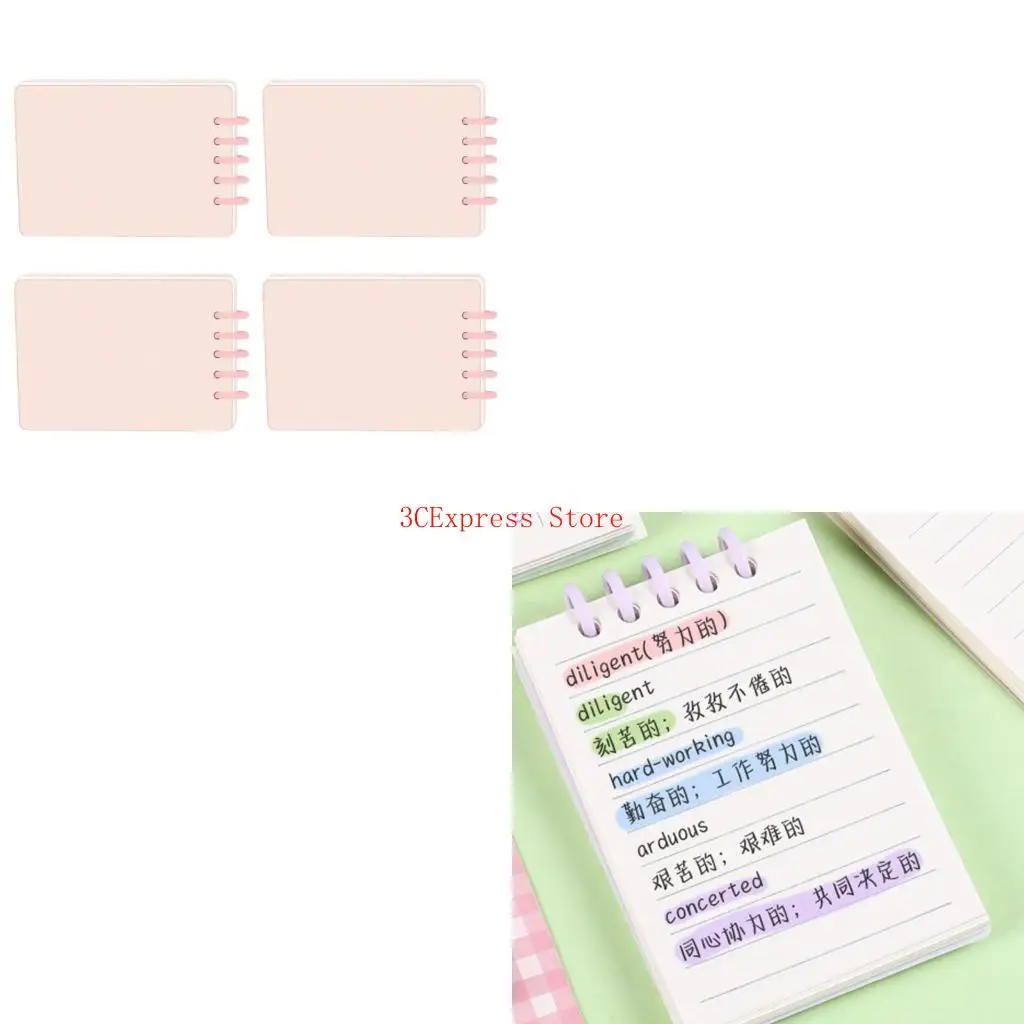 4pcs لفائف التوأم ملف Notebook 160 صفحة مبطنة جيب المفترات الدفترية الصغيرة وسادة الكتابة للكتابة لكتابة الرسم رسم