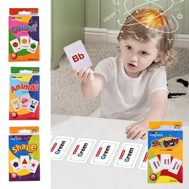 

Toddler Flash Cards 36pcs Paper Clearly Printed Learning Flash Cards Double Sided Design Early Learning Activities Preschool