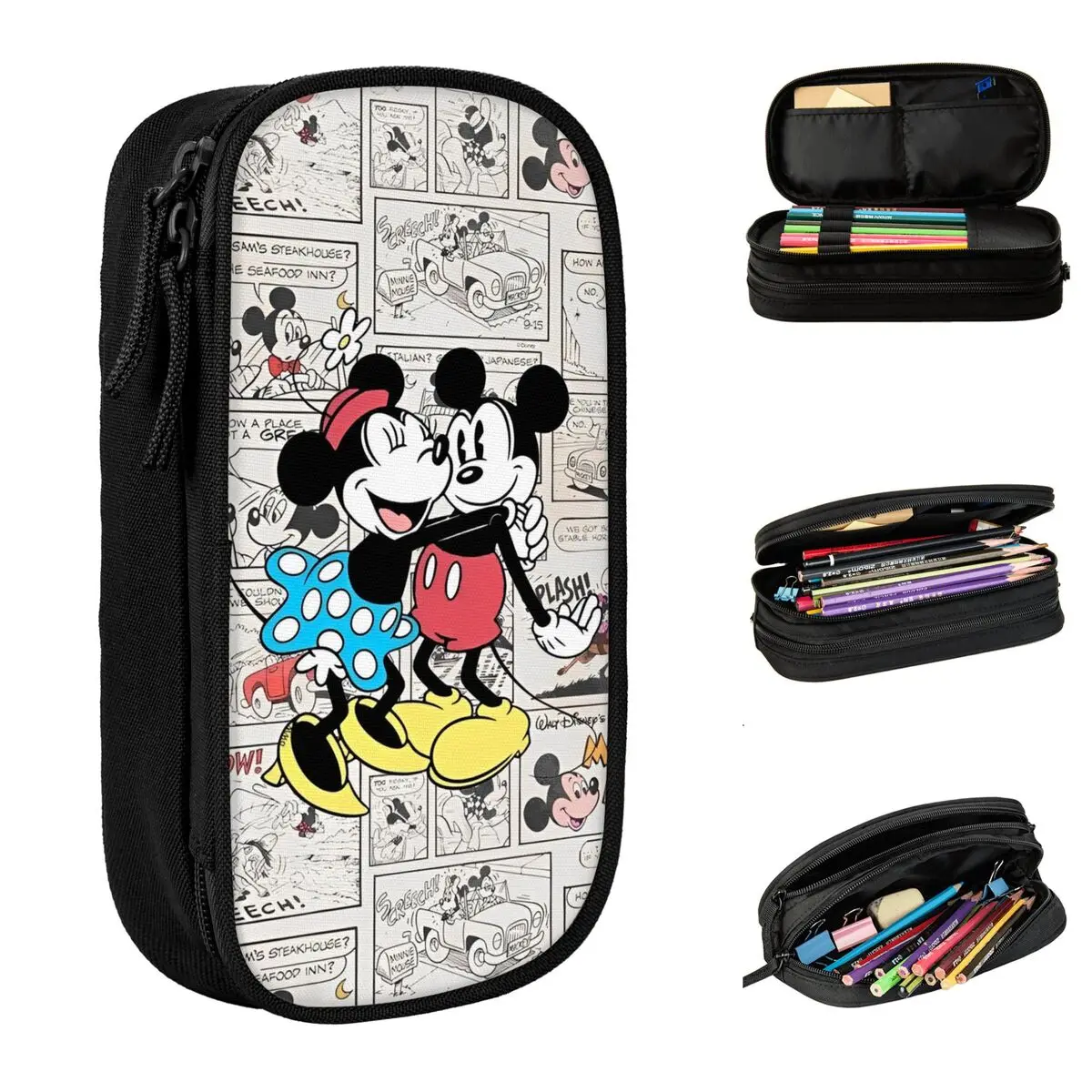 Astuccio per matite topolino Minnie astuccio per penne carino cartone animato classico ragazza ragazzo grande contenitore per studenti astucci