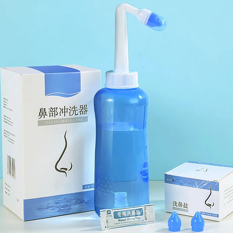 300ml Nasal Irrigation Kit with Neti Pot – For Adults and Children, Supports Nasal Hygiene and Helps Prevent Allergic Rhinitis