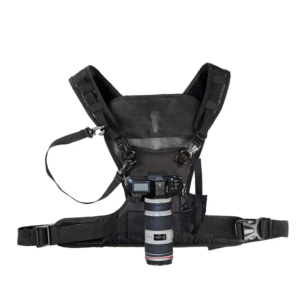 Camera Carrying Chest Harness Vest System with Secure Strap for 1 Camera Canon Nikon Sony Panasonic Olympus Fuji