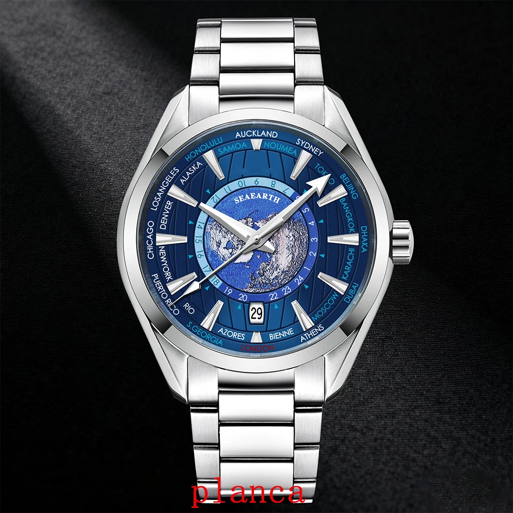 Reloj de pulsera mecánico luminoso de 41 mm con movimiento automático NH35 Reloj de hombre de cristal de zafiro