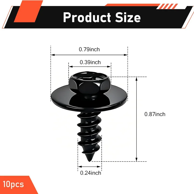 Self Tapping Hex Head Screws Bumper Fender Clips For Car Universal Splash Guard Fastener Rivet Style Mounting Accessories