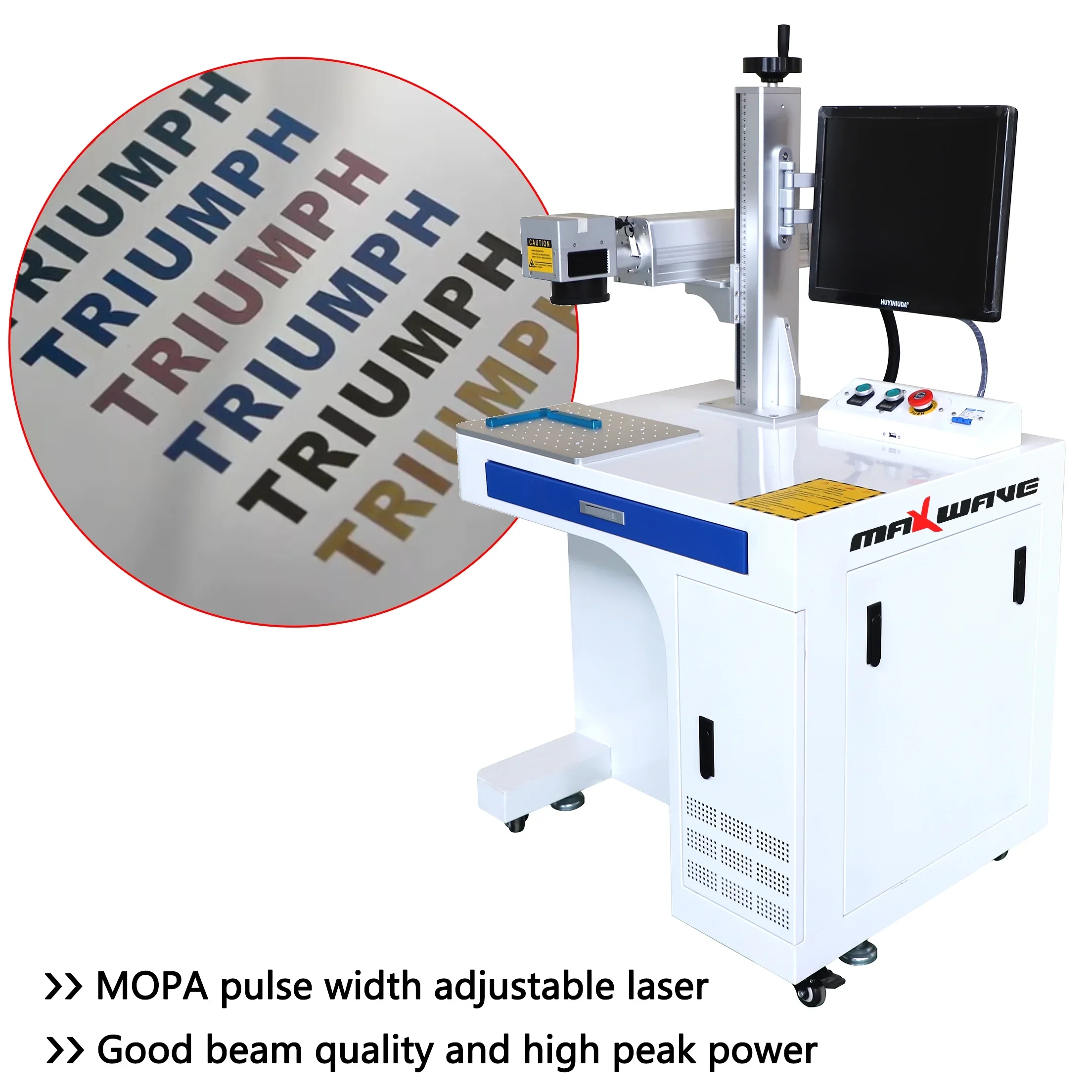 

Laser MOPA Marking Machine Vertical Laser Engraving Machine with Automatic Lifting Handheld Engraver Metal Color Marking