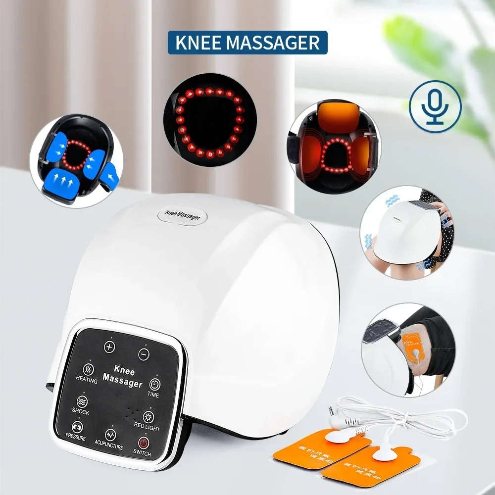 3D Airbags Knee Massager 5in1 EMS Tens Pulse Knee Massager Infrared Hot Compres Reduce Joint Pain Relief Knee Brace Health Care