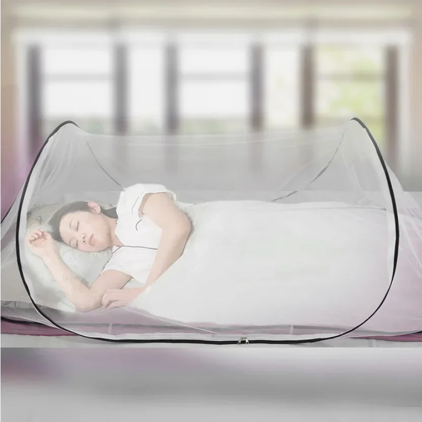 with encrypted mesh and adjustable mosquito net Single dormitory camping mosquito net, installation free, foldable and portable,