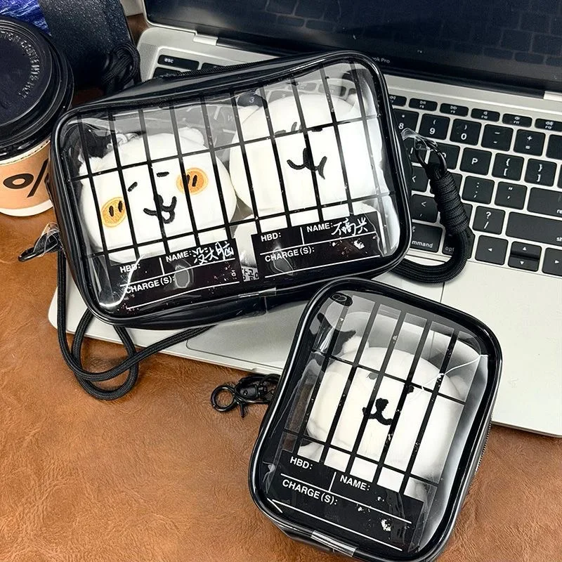 New Creative Fun Prison Design Itabag Transparent Case For 13cm Doll Portable Clear Keychain Gift Box Collectibles Storage Pouch