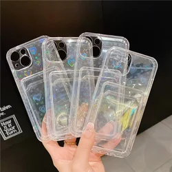 Laser Love TPU Case for OPPO Reno 5 Lite Card Slot Transparent Gradient Phone Cover For Realme C3 5 5S 5i 6i C11 C20 8 C21Y C25