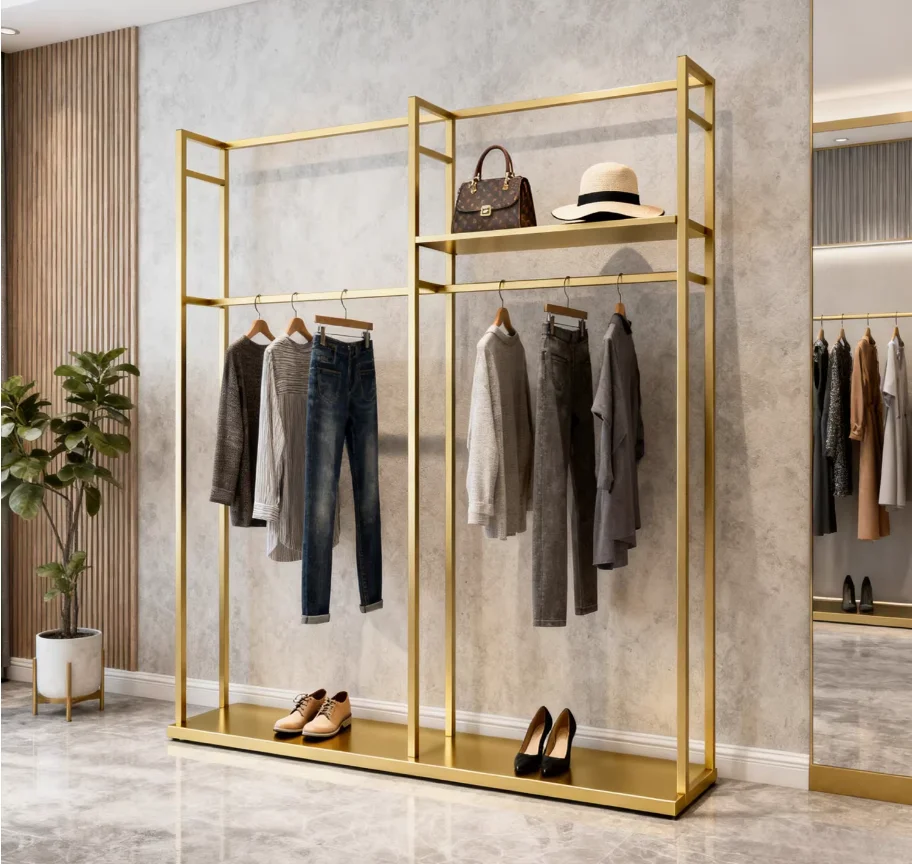

Women's Clothing Storeluxury Wrought Iron Clothing Store Hanger Floor With Laminate Internet Celebrity Women's Clothing Store Fl