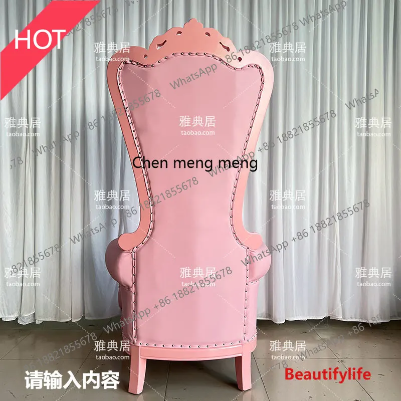 

M53 High back chair store hotel, luxury solid wood decoration, high back sofa chair