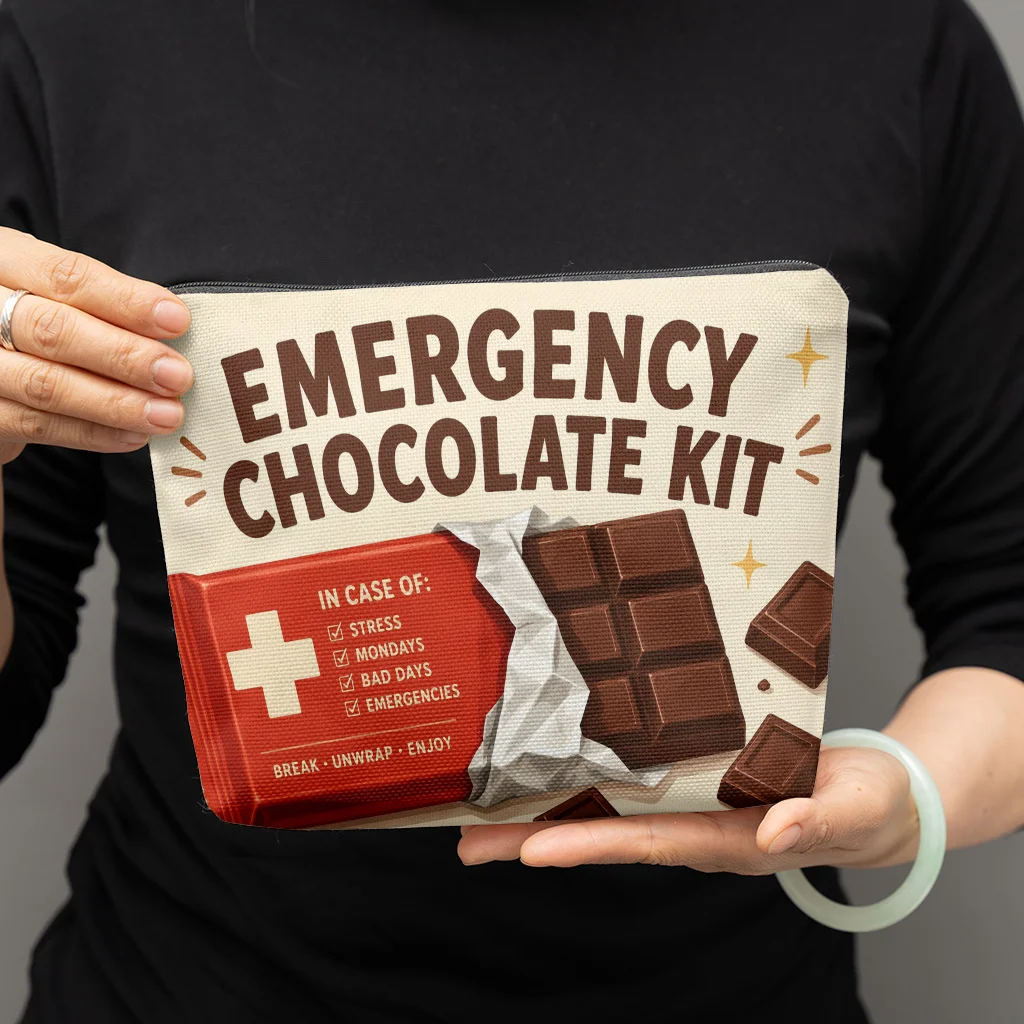 Makeup Bag 1pc Emergency Chocolate Kit Cosmetic Bag Clutch Toiletry Pen Case Gift Bag Mothers Daughters Best Friends Teachers