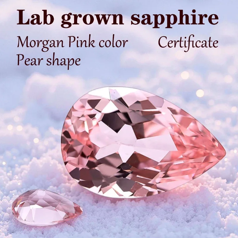 Rund Geschliffene Labor-Gezüchtete Saphir Morgan Rosa Farbige Edelsteinperlen – Detail 7