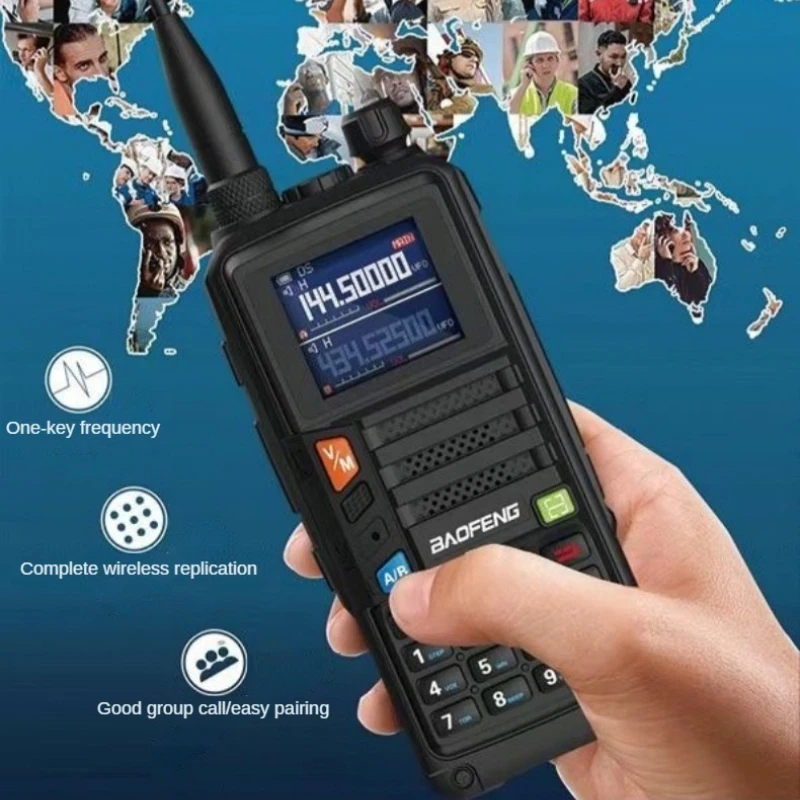 جهاز اتصال لاسلكي أصلي عالي الجودة من Baofeng مقاوم للماء والغبار عالي الطاقة محمول لتسلق الجبال في الهواء الطلق جولة ذاتية القيادة
