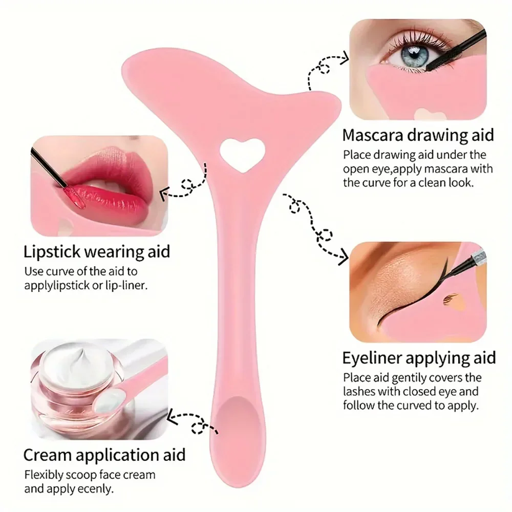 Plantillas de delineador de ojos, puntas de ala de silicona, protectores de rímel multiusos para sombra de ojos y pestañas, herramientas de maquillaje rápidas para ojos de gato