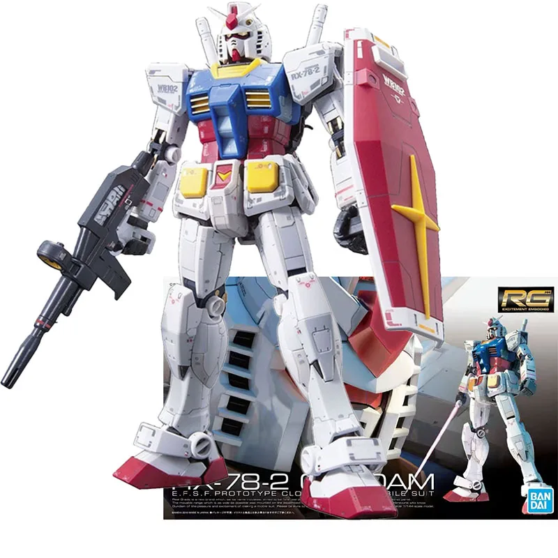 

Bandai Gundam RG 1/144 Model Kit Anime Figure RX-78-2 Gundam Ver.3.0 Genuine Gunpla Model Action Toy Figure Toys for Children