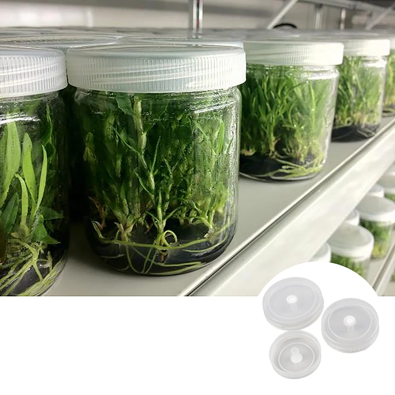 10pcs Tissue Culture Bottle Cap BreathableResistant Special Cap Plants Plastic Jars Cover For Seedling Tissue Culture