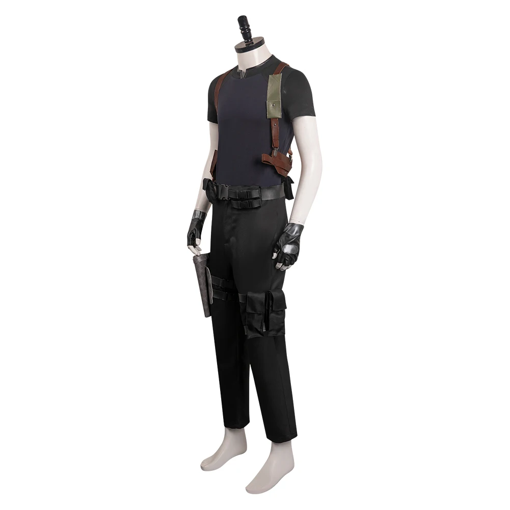 Leon Cosplay disfraz de fantasía peluca uniforme abrigo juego Resident 4 Remake camisa pantalones cinturón Staps traje de hombre ropa de fiesta de Halloween