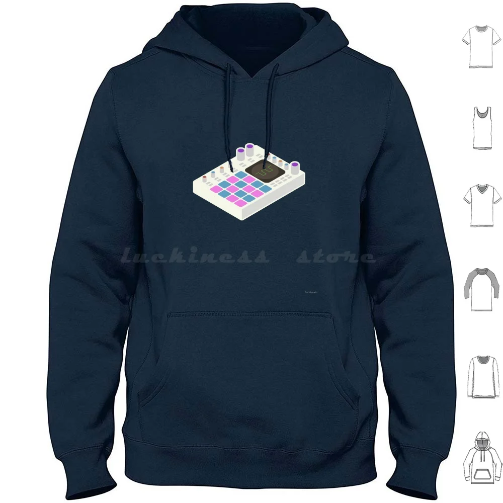 A Bit Mpcish Hoodie Cotton Long Sleeve Mpc Akai Mpc Live Sequencer Drum Machine Synth Eurorack Modular Isometric