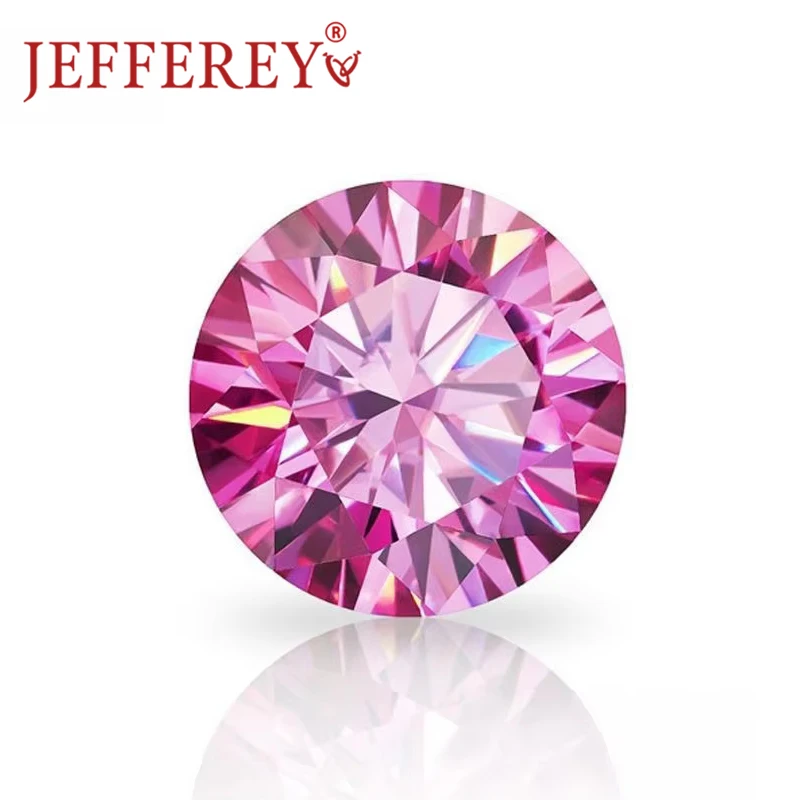 

1-10CT Pink Round Brilliant Cut Moissanite Loose Gemstone 8 Heart 8 Arrows D VVS Lab Grown Diamond GRA Certified Jewelry Making