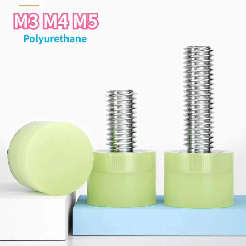 PU Coated Stainless Steel Buffer Screws Anti-collision Shock Absorbing Rubber Head Bolts Fasteners M3 M4 M5
