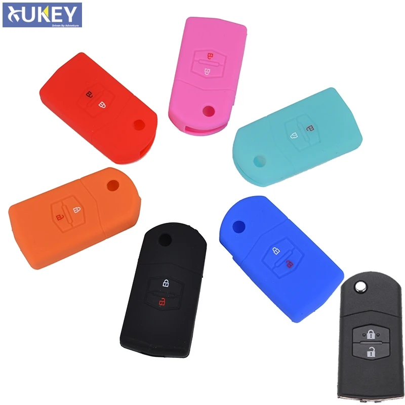 Fit For Mazda Demio 3 5 6 M3 M5 CX7 CX9 RX8 MX5 MPV Case Fob Shell Skin Holder 2 Button Silicone Remote Flip Key Cover