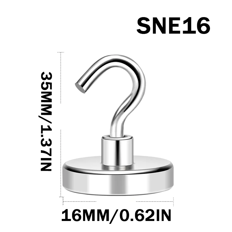 SNE16/20/25/32/42 Magnethaken - Einfach zu Installieren, Poliertes Metall, Geeignet für Büro, Küche, Garten, Schlüssel und Wasserflaschen – Detail 3
