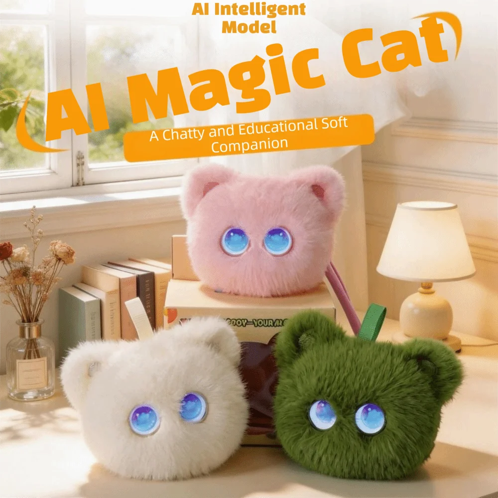 66 Languages Interactive AI Companion Pendant Emotional Support Interactive Talking AI Cat Keychain Relaxing Chat AI Cute Pets